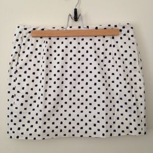 J Crew black and white mini skirt size 6